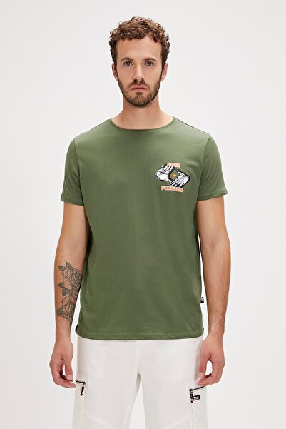 Bad Bear Erkek Haki Focus T-shirt Tshirt 24.01.07.062-c123