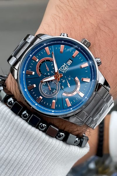Tom Jones New Season Multifunction Men's Wristwatch with Steel Cord + Bracelet Gift