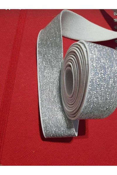 Beyna 5 Meters Gray Glitter 3 cm Waist and Leg Elastic - 1 Pack