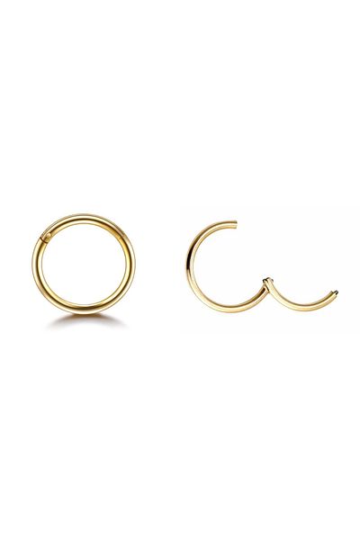 Jaida Moda Unisex Gold 316l Surgical Steel Hinged Ring Tragus-Helix Piercing