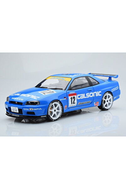 Solido 1:18 Ölçek 2000 Nissan Skyline GT-R R34 Calsonic Diecast Metal Minyatü...