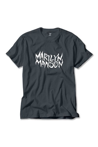 Z zepplin Καπνιστό μπλουζάκι με εικονικό κείμενο Marilyn Manson