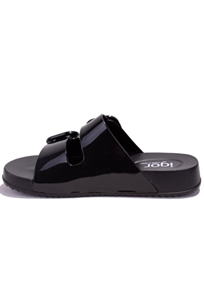 IGOR S10334BB Papuci ortopedici zilnici pentru femei Habana Brillo din piele lacuita neagra