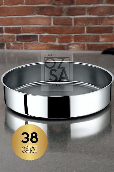 ÖzSa Home 38cm Stainless Steel Round Baking Tray - Baklava and Pastry