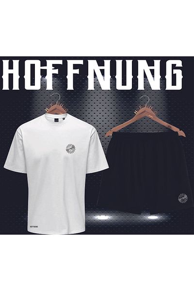 HOFFNUNG Full Shorts Unisex Logo Print Bottom-Top Suit