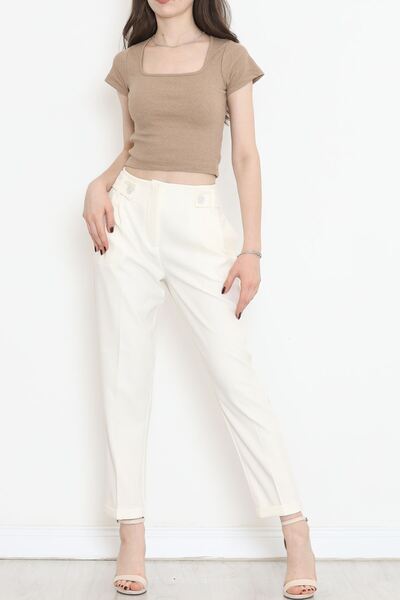 BosFonis Ecru Double Leg Trousers - 20872.683.