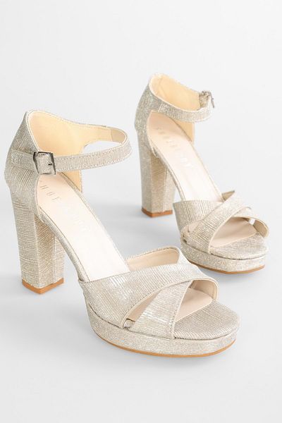Shoeberry Pantofi cu toc Giselle Gold Glitter pentru damă