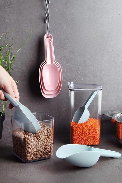 ÖzSa Home Set of 3 Flour, Sugar, Food, Pulses, Detergent, Etc.- Multi-Purpose Measuring Shovel