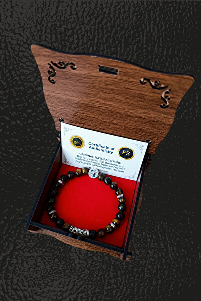 MGA DOĞAL TAŞ Kaplan Gözü Taşı Bileklik Atatürk Temalı Doğal Taş Bilekliği Atatürk Bilekliği