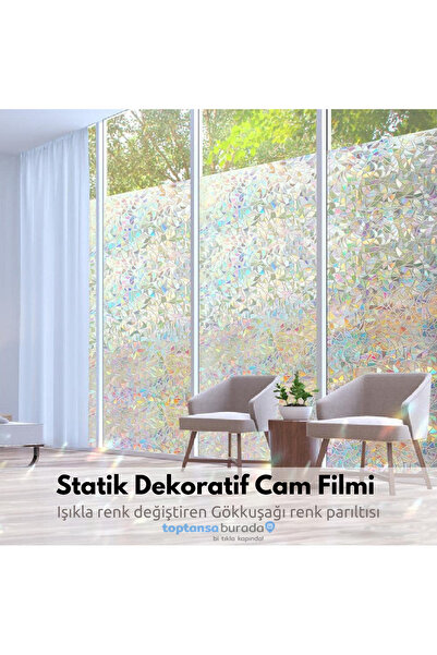 TechnoSmart 60cmx100cm Buzlu Desenli Cam Kaplama Filmi Statik Duşa Kabin Ofis Dekorasyon Folyo