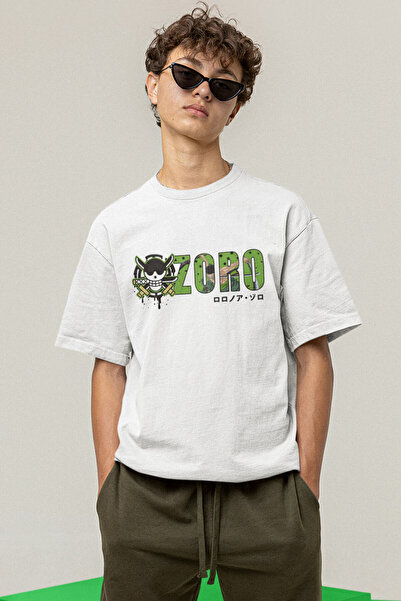 POPULUS Λευκό T-shirt One Piece Zoro Logo