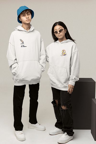 POPULUS Σετ φούτερ με κουκούλα Fire and Water Lover Couple - Friendship