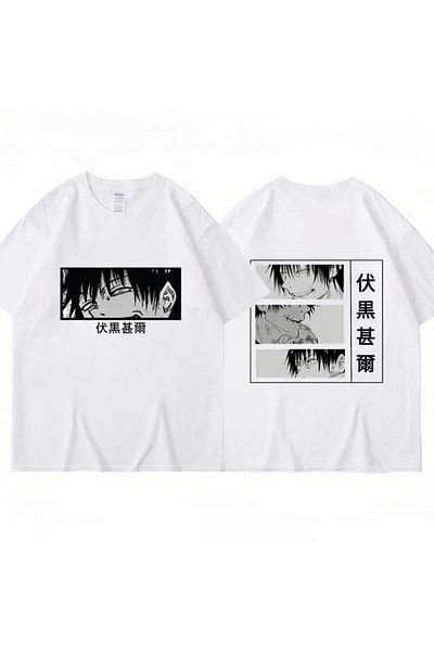 POPULUS Anime Jujutsu Kaisen Toji Eyes Μπροστινό Πίσω Unisex T-shirt