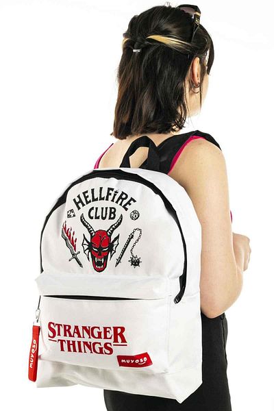 POPULUS Stranger Things Hellfire Club White Backpack