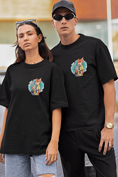 POPULUS Zootopia Sevgili/Çift/Arkadaşlık 2'li Tişört Seti