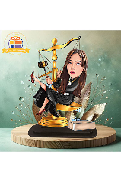 3D Hediye Dünyası adalet terazisinde hakim avukat karikatürü karikatürü biblo hediye  3d masa üstü biblo hediyesi