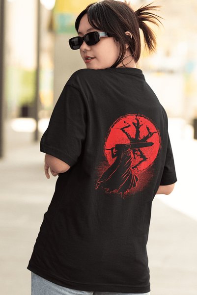 POPULUS Berserk Sword Front Back Printed T-Shirt