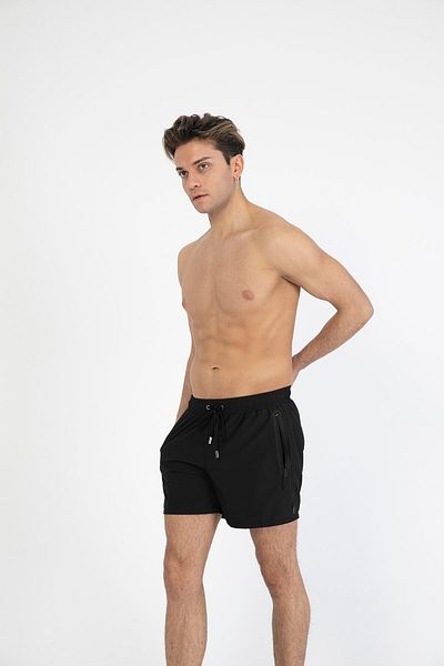 C&City Ανδρικό σορτς θάλασσας μαύρο Lycra - C12201