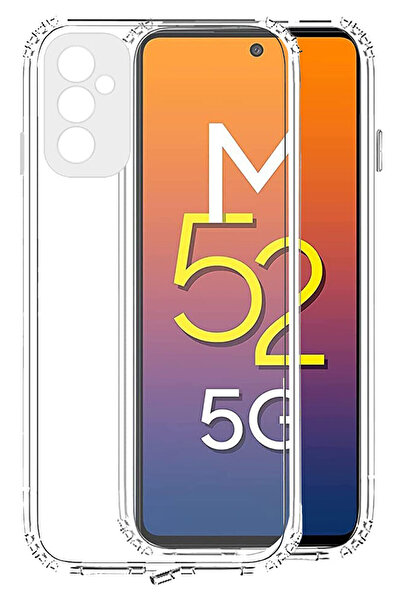 CEPSTOK Samsung Galaxy M52 Kılıf Şeffaf Kamera Korumalı Yumuşak Silikon