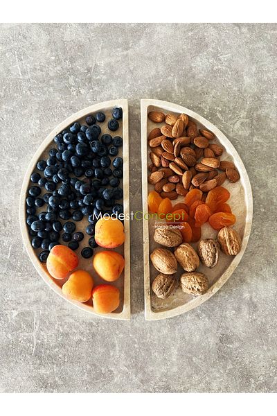 Modestmar Travertine 2-Piece Round Tray