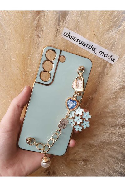 Aksesuarda Moda Samsung S21 Uyumlu ÇİÇEKLİ El Geçmeli Lazer Kesim Kılıf