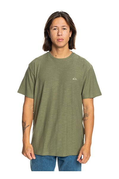 Quiksilver Yeşil Erkek O Yaka Standart Fit Baskılı T-Shirt EQYKT04337_SLUB RO...