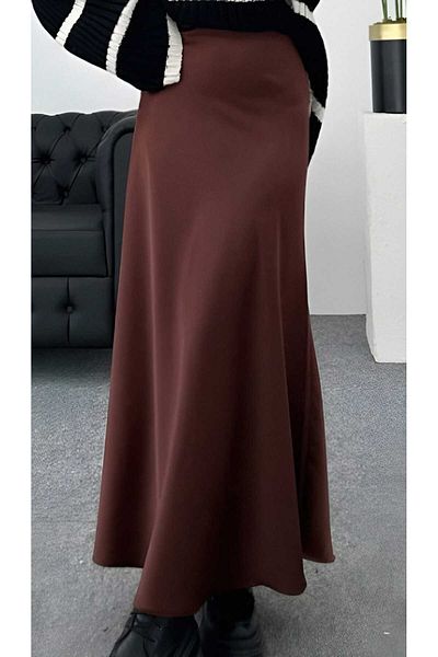 ALMİNA SATIN SKIRT WITH ELASTIC BELI