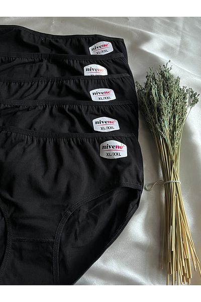 NİVENE Women's Bato High Waist Cotton Panties 5 Pack
