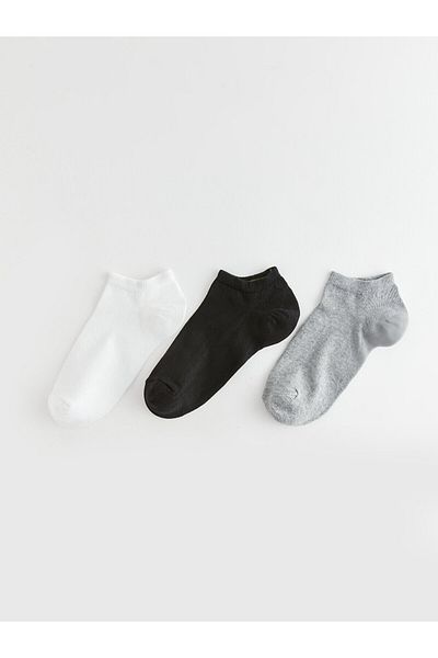 LC Waikiki Einfarbige Booties-Socken für Damen im 3er-Pack