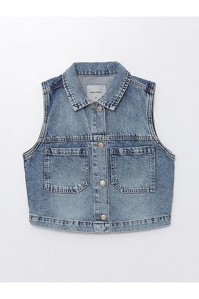 LC Waikiki Vestă de jeans pentru femei cu guler de cămașă