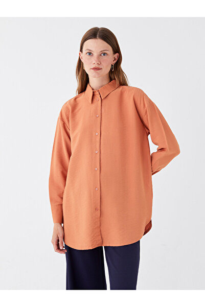 LC Waikiki Einfarbige, langärmlige, übergroße Damen-Tunika