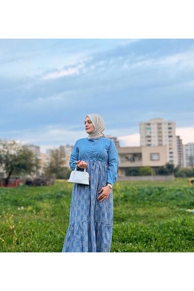Zübeyde Sayın Rochie lungă oversize din in