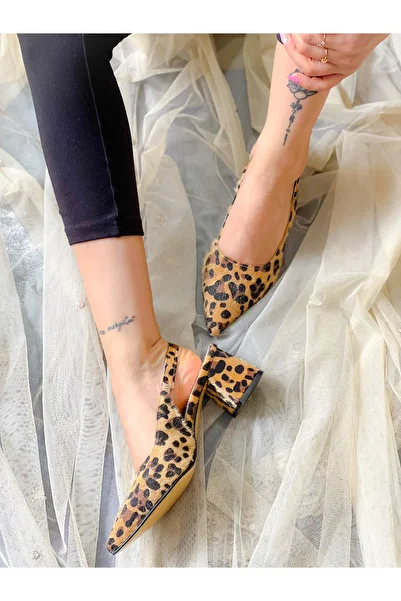 irmona MARIA FEATHERED LEOPARD HEELED SANDALS SHOES