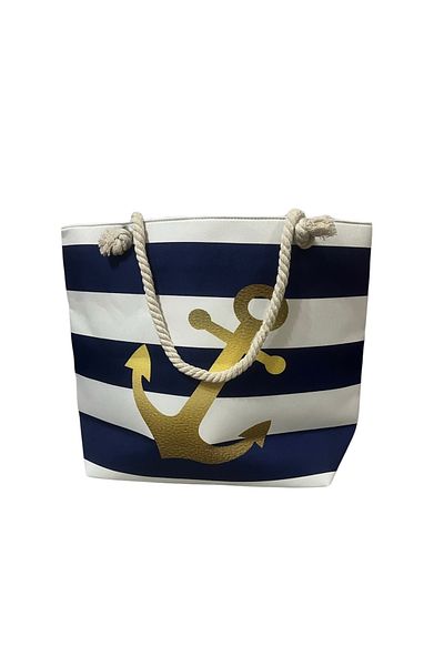 Askıcı Beach Bag Large Size with Anchor Pattern
