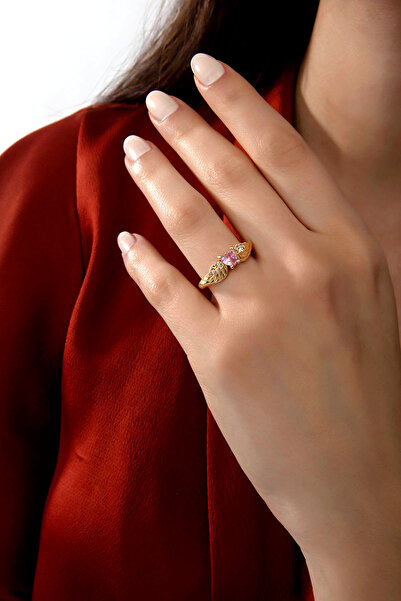 Ressia Kadın Melek Kanatlı Kalpli Model Çelik Yüzük