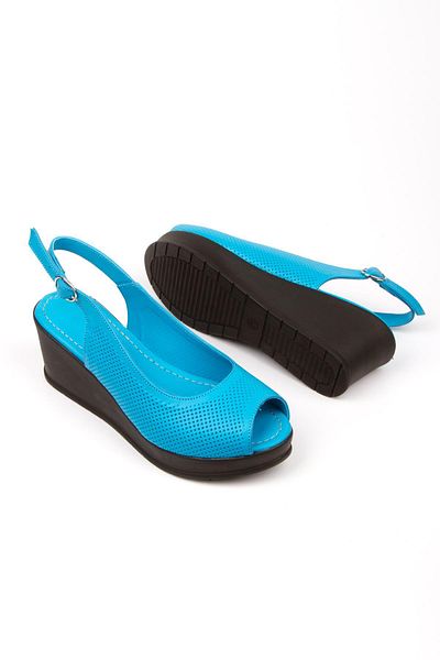 Çaçaroz Ayakkabı Marime mare - Talpă cu pană din piele și sandale cu vârf deschis