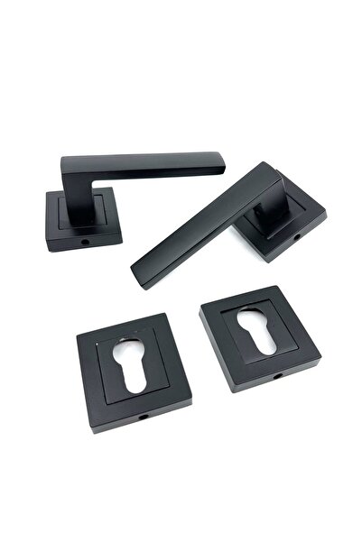 İSTANBUL DOOR HANDLES Lama Çelik Rozetli Kapı Kolu Mat Siyah (YALE)