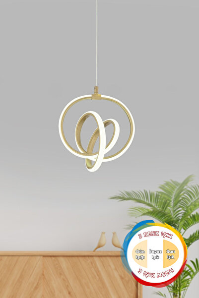 Dekorluna Valens Tekli Eskitme 3 Renk Işıklı Power Ledli Salon Mutfak Oda Hol Ledli Avize