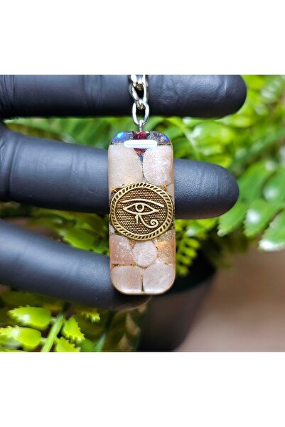 Singincraft عين حورس أورجونيت صن ستون - تصميم سلسلة مفاتيح مصنوع يدويًا