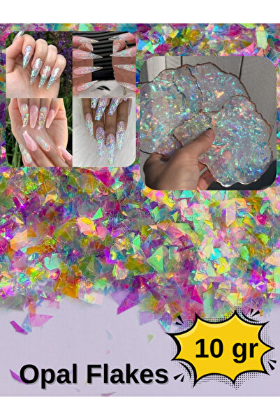 Sirius Hobi Epoksi Mum Tırnak Makyaj Opal Flakes (Kırpıntı Hologram Folyoları...