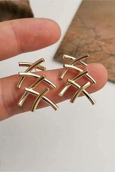 By Zeyna Aksesuar Women's Special Design 4 cm Earrings 002