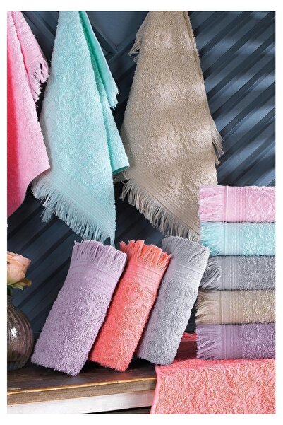 by ballı biocotton Біобавовняний рушник з бахромою для кухні/ванної кімнати, набір з 6 штук, 100% бавовна, розмір 30x50