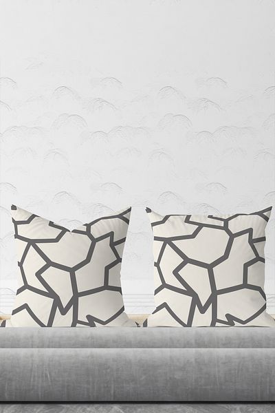 AYSHOME Ays Home - Set de perne și huse cu model geometric gri (2 buc)