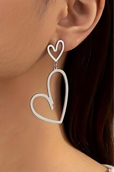 By Zeyna Aksesuar Women's Special Design Heart Figure Earrings 001