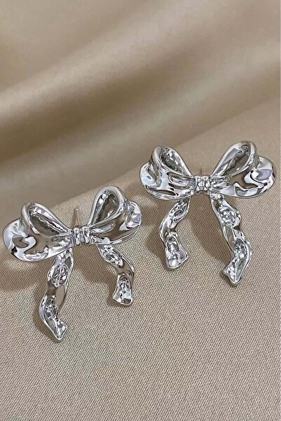 By Zeyna Aksesuar Women's Special Design Bow Figured 2.5 cm Earrings 001