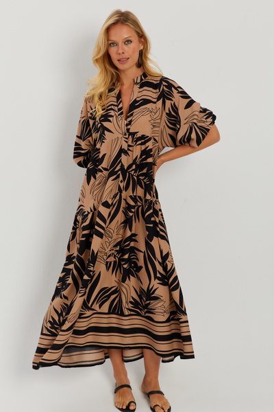 Cool & Sexy Dámské volné maxi šaty s velbloudím vzorem GÇ166