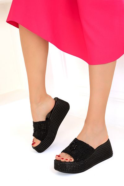 SOHO Women's Black Slippers 19144