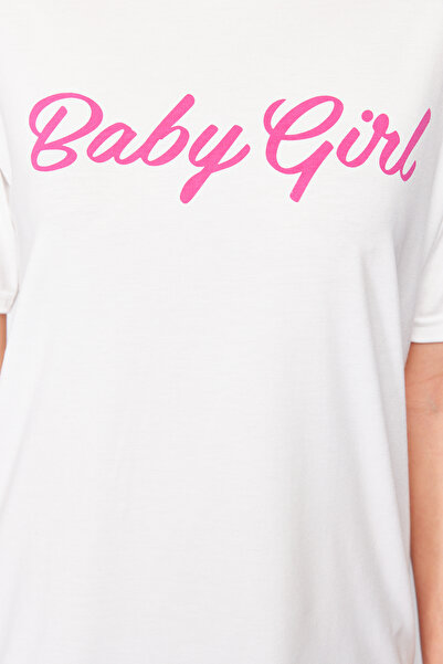 Trendyol Collection Σετ μπλουζάκι και φούτερ σε γκρι μελανζέ Slogan Jogger - TWOSS24AU00125