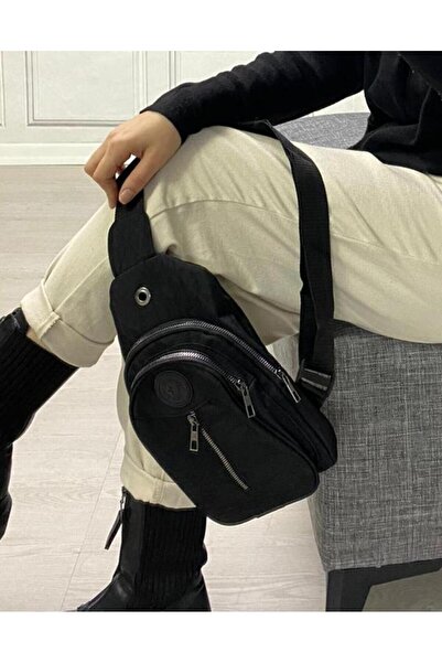 Dadacuq Geantă de umăr unisex cu trei compartimente din material Klinkir 6782