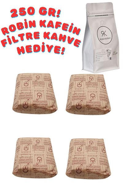 Mehmet Efendi Kurukahveci 4x250gr Special for Order Freshly Ground (1KG) Turkish Coffee 250gr Robin Filter Coffee Gift